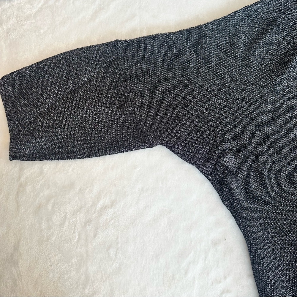 CARMEN by Carmen Marc Valvo Black Grey Shimmery Top - Picture 4 of 7
